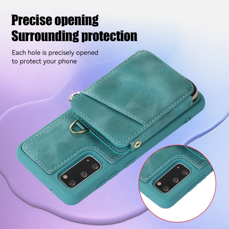 For Samsung Galaxy S20+ Zipper Card Bag Back Cover Phone Case
