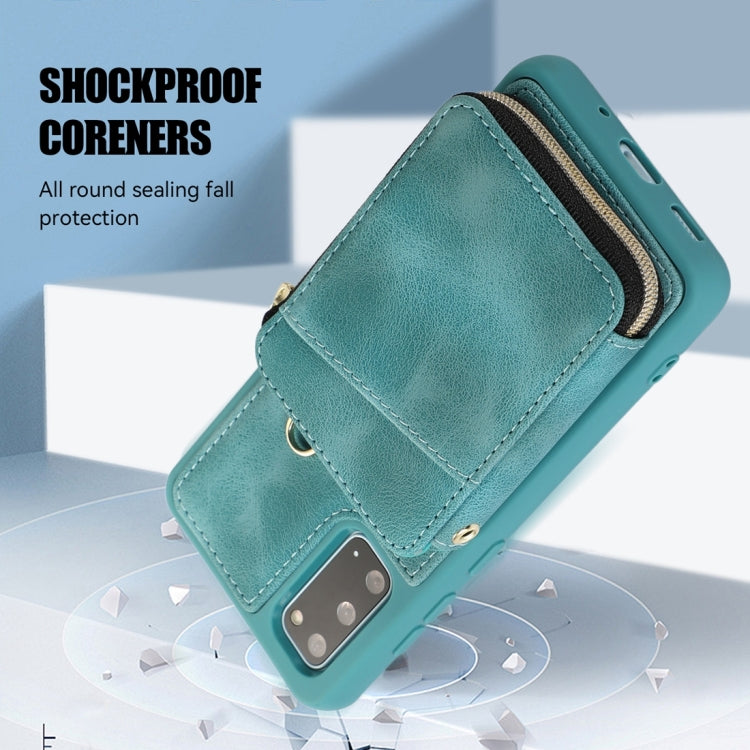 For Samsung Galaxy S20+ Zipper Card Bag Back Cover Phone Case