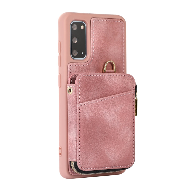 For Samsung Galaxy S20+ Zipper Card Bag Back Cover Phone Case
