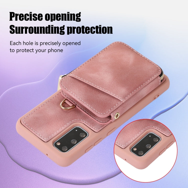 For Samsung Galaxy S20+ Zipper Card Bag Back Cover Phone Case