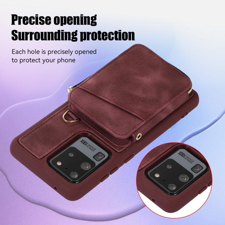 For Samsung Galaxy S20 Ultra Zipper Card Bag Back Cover Phone Case