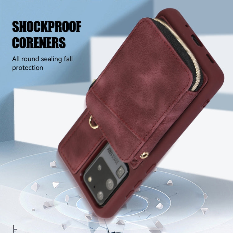 For Samsung Galaxy S20 Ultra Zipper Card Bag Back Cover Phone Case