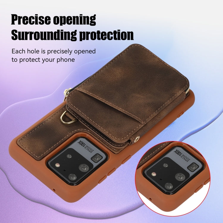For Samsung Galaxy S20 Ultra Zipper Card Bag Back Cover Phone Case