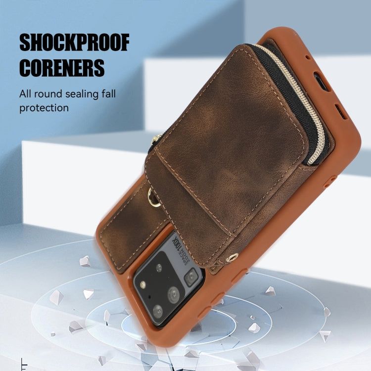For Samsung Galaxy S20 Ultra Zipper Card Bag Back Cover Phone Case