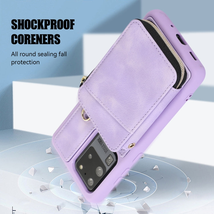 For Samsung Galaxy S20 Ultra Zipper Card Bag Back Cover Phone Case