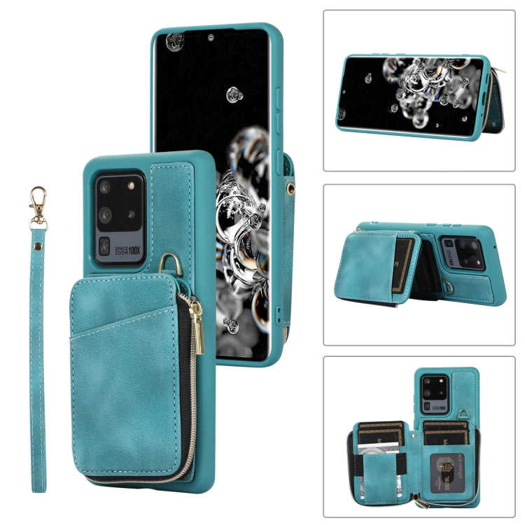 For Samsung Galaxy S20 Ultra Zipper Card Bag Back Cover Phone Case
