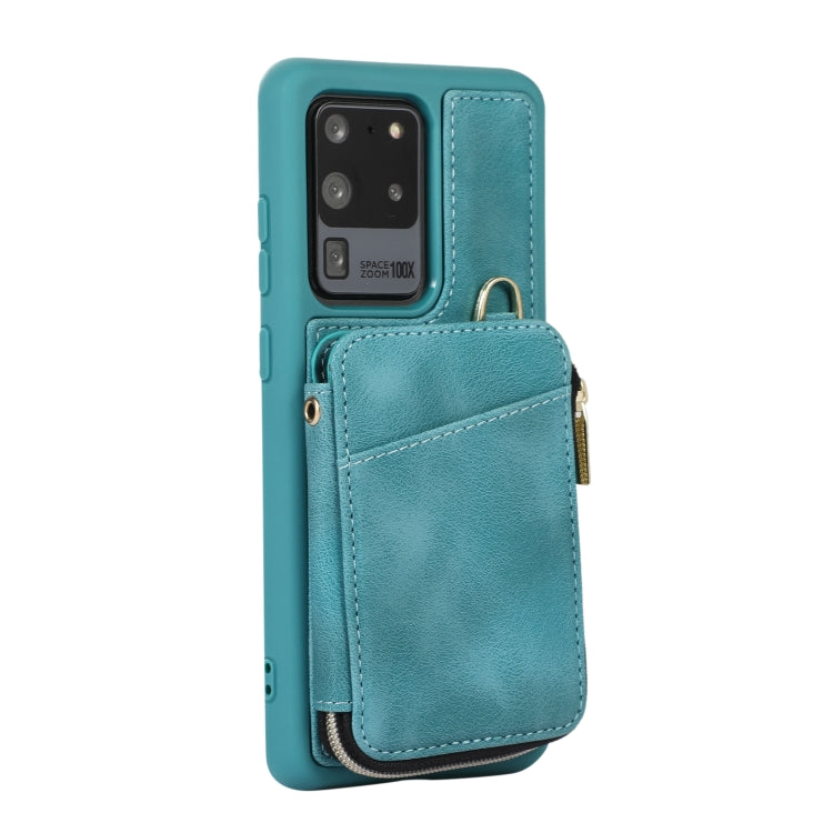 For Samsung Galaxy S20 Ultra Zipper Card Bag Back Cover Phone Case