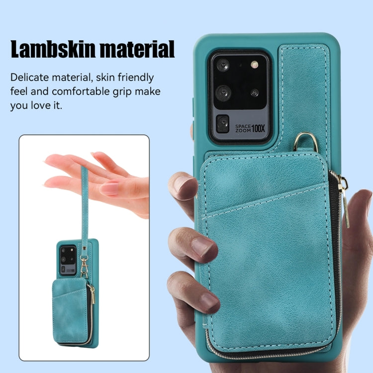 For Samsung Galaxy S20 Ultra Zipper Card Bag Back Cover Phone Case
