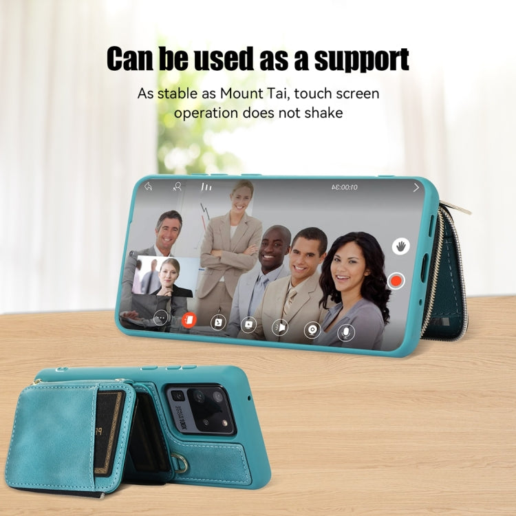 For Samsung Galaxy S20 Ultra Zipper Card Bag Back Cover Phone Case