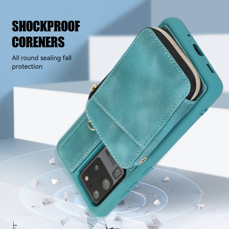 For Samsung Galaxy S20 Ultra Zipper Card Bag Back Cover Phone Case