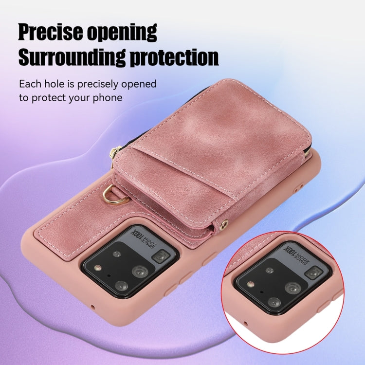 For Samsung Galaxy S20 Ultra Zipper Card Bag Back Cover Phone Case