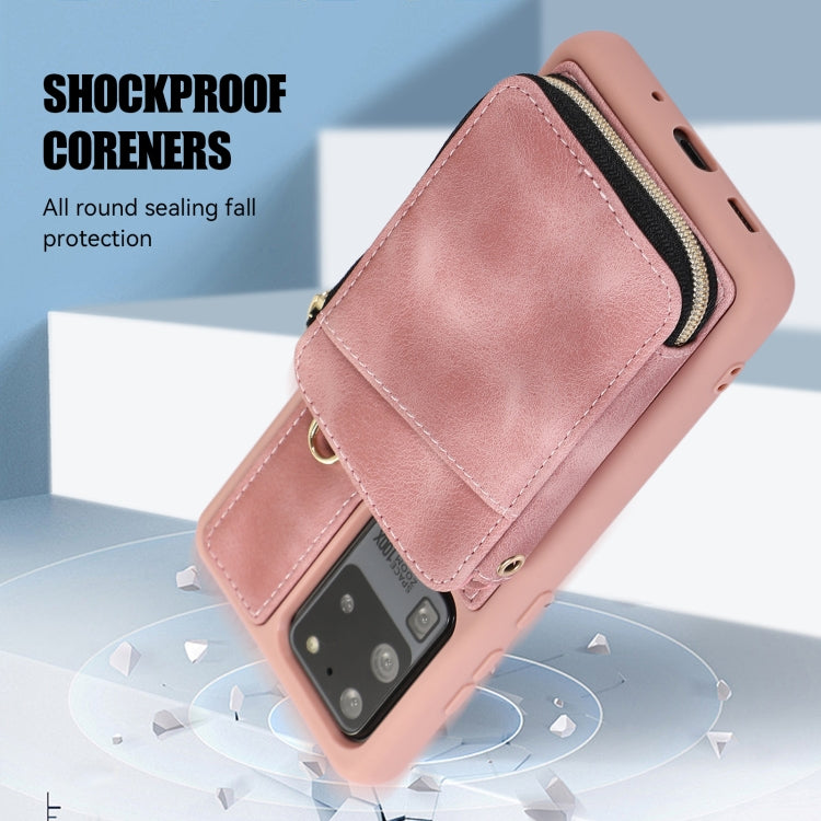 For Samsung Galaxy S20 Ultra Zipper Card Bag Back Cover Phone Case