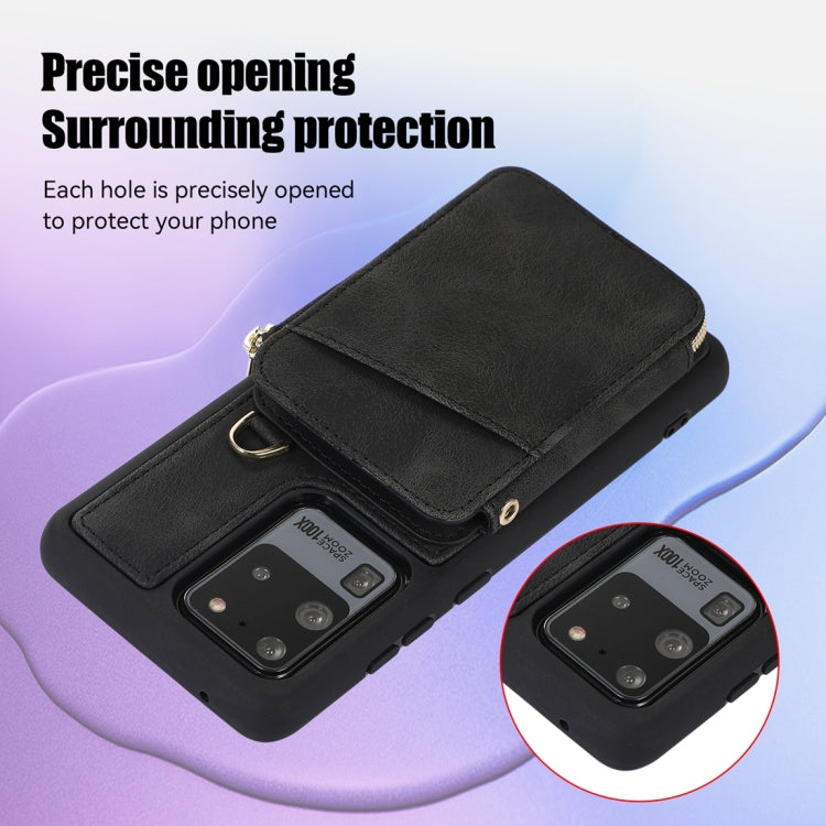 For Samsung Galaxy S20 Ultra Zipper Card Bag Back Cover Phone Case