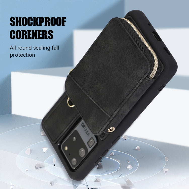 For Samsung Galaxy S20 Ultra Zipper Card Bag Back Cover Phone Case