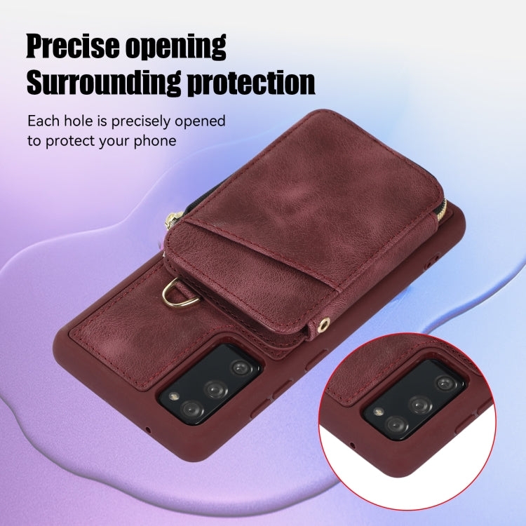 For Samsung Galaxy S20 FE Zipper Card Bag Back Cover Phone Case
