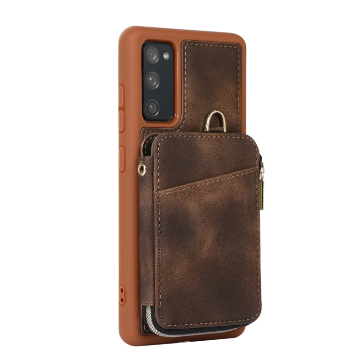 For Samsung Galaxy S20 FE Zipper Card Bag Back Cover Phone Case