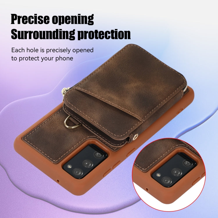 For Samsung Galaxy S20 FE Zipper Card Bag Back Cover Phone Case