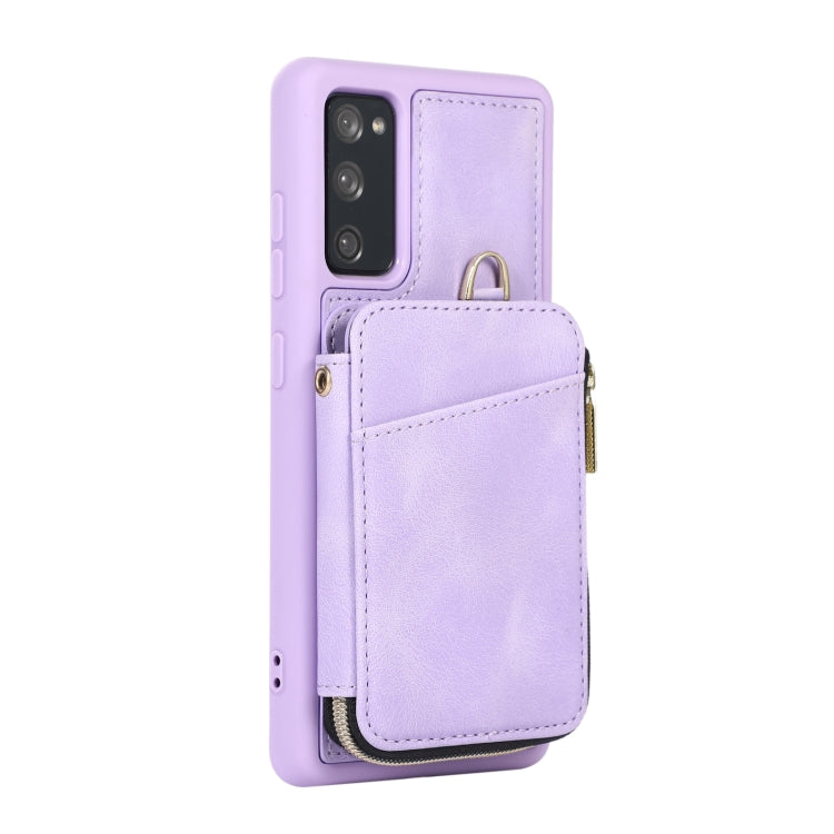 For Samsung Galaxy S20 FE Zipper Card Bag Back Cover Phone Case