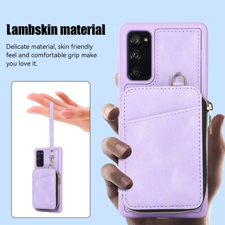 For Samsung Galaxy S20 FE Zipper Card Bag Back Cover Phone Case