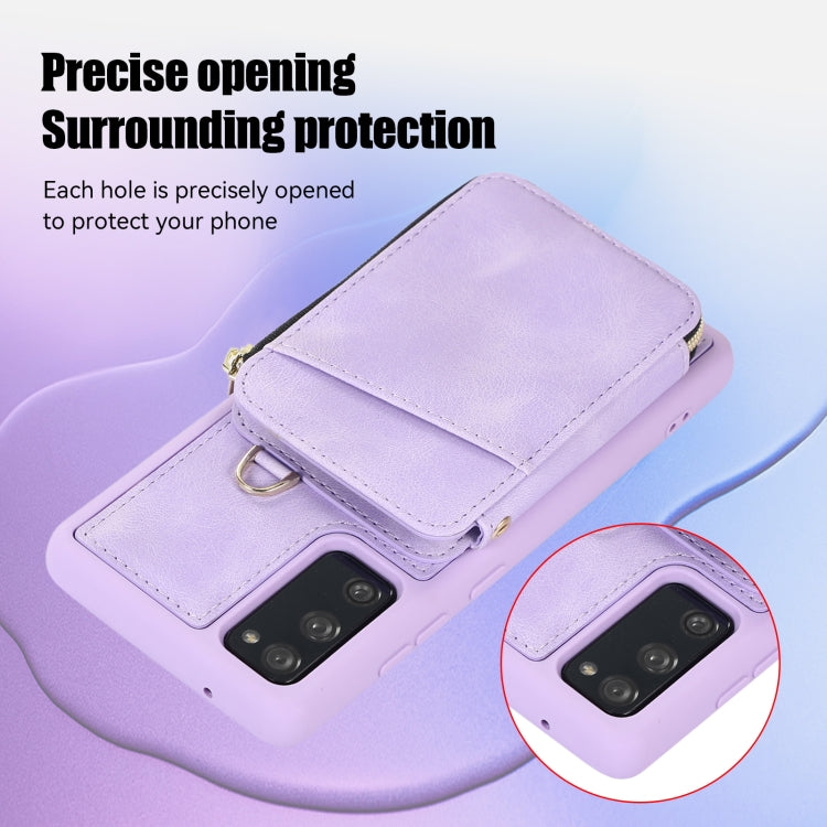 For Samsung Galaxy S20 FE Zipper Card Bag Back Cover Phone Case