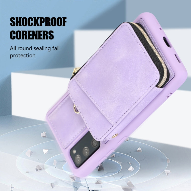 For Samsung Galaxy S20 FE Zipper Card Bag Back Cover Phone Case