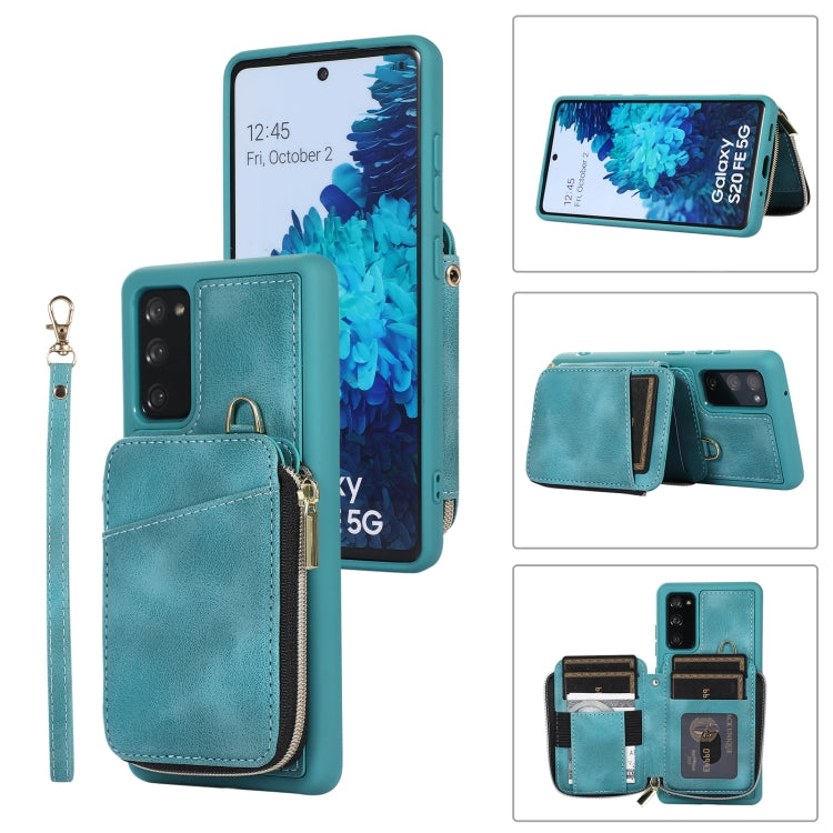 For Samsung Galaxy S20 FE Zipper Card Bag Back Cover Phone Case