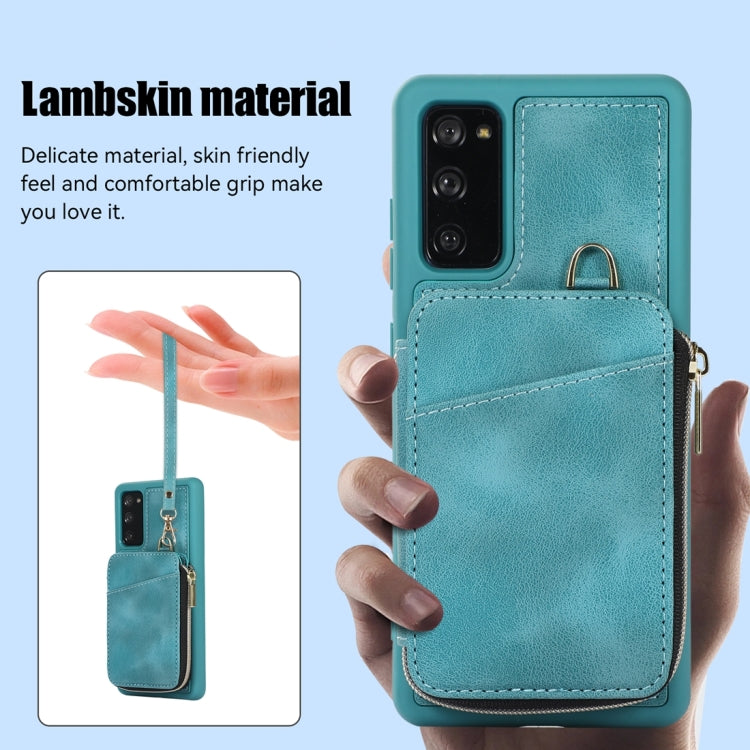 For Samsung Galaxy S20 FE Zipper Card Bag Back Cover Phone Case