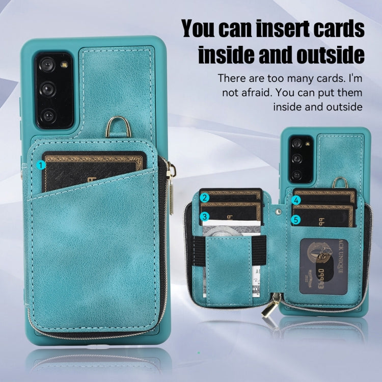 For Samsung Galaxy S20 FE Zipper Card Bag Back Cover Phone Case