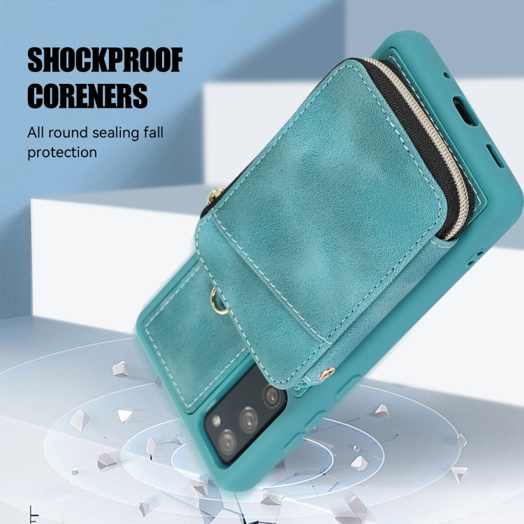 For Samsung Galaxy S20 FE Zipper Card Bag Back Cover Phone Case