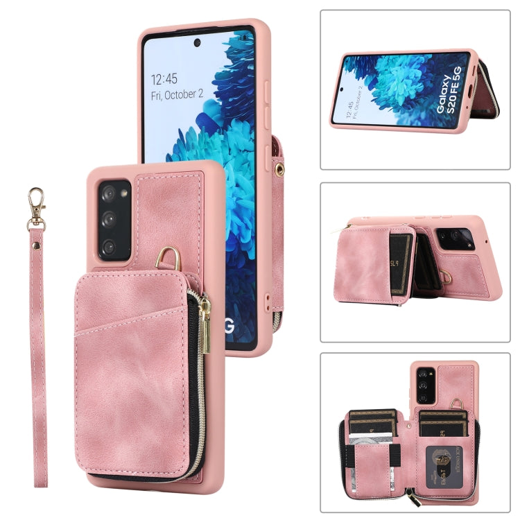 For Samsung Galaxy S20 FE Zipper Card Bag Back Cover Phone Case