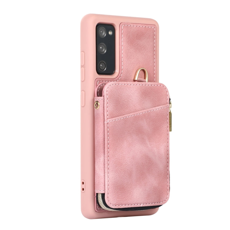For Samsung Galaxy S20 FE Zipper Card Bag Back Cover Phone Case