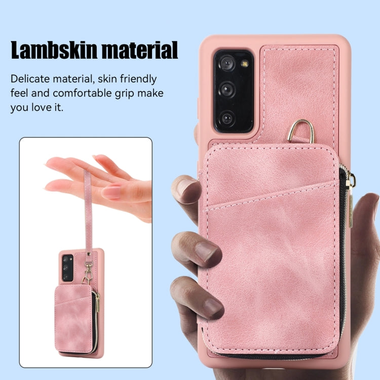 For Samsung Galaxy S20 FE Zipper Card Bag Back Cover Phone Case