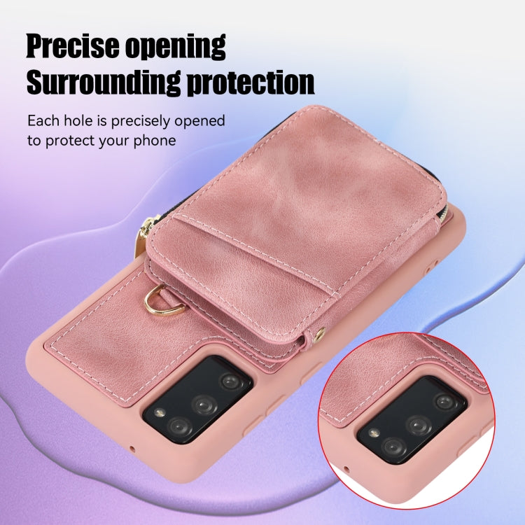For Samsung Galaxy S20 FE Zipper Card Bag Back Cover Phone Case