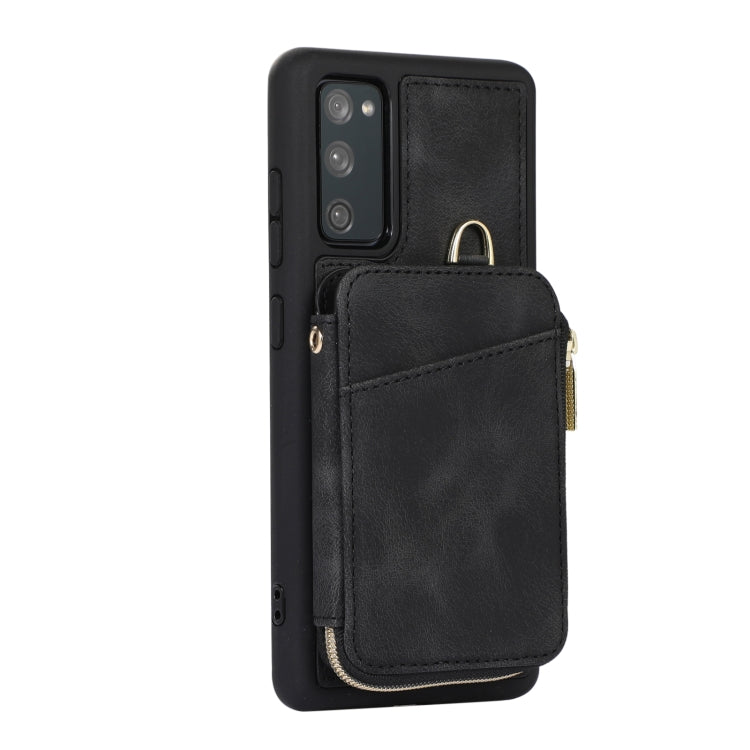 For Samsung Galaxy S20 FE Zipper Card Bag Back Cover Phone Case