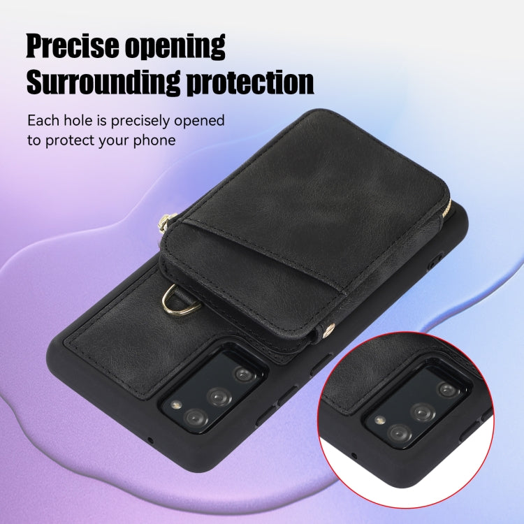 For Samsung Galaxy S20 FE Zipper Card Bag Back Cover Phone Case