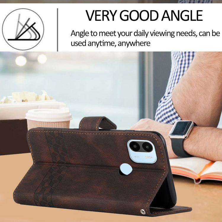 For Xiaomi Redmi A1+ Cubic Skin Feel Flip Leather Phone Case