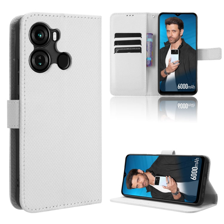 For Itel P40 Diamond Texture Leather Phone Case