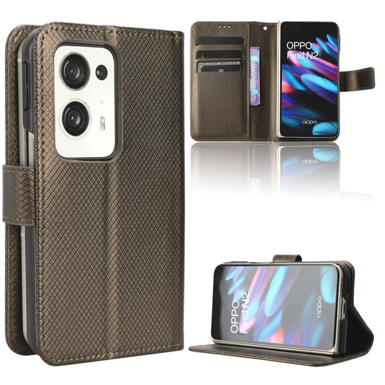 For OPPO Find N2 Diamond Texture Leather Phone Case