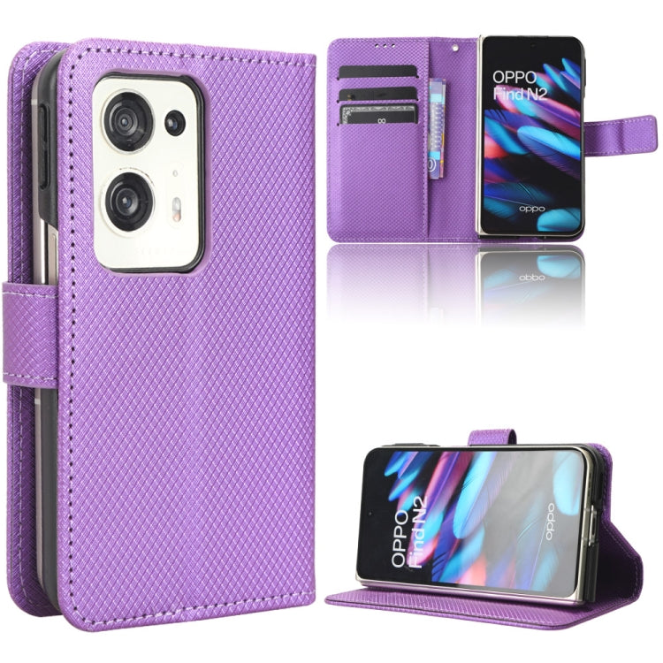 For OPPO Find N2 Diamond Texture Leather Phone Case