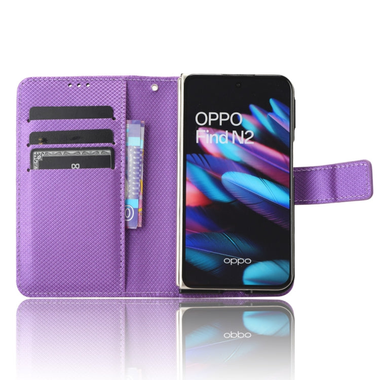 For OPPO Find N2 Diamond Texture Leather Phone Case