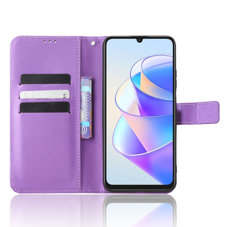 For Honor X7a Diamond Texture Leather Phone Case