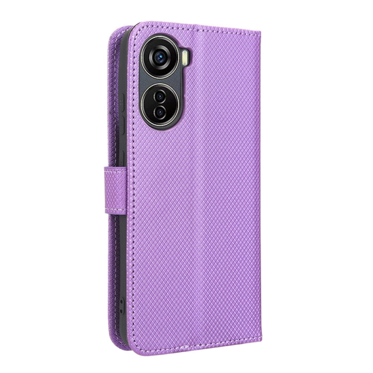 For ZTE Blade V40 Design Diamond Texture Leather Phone Case
