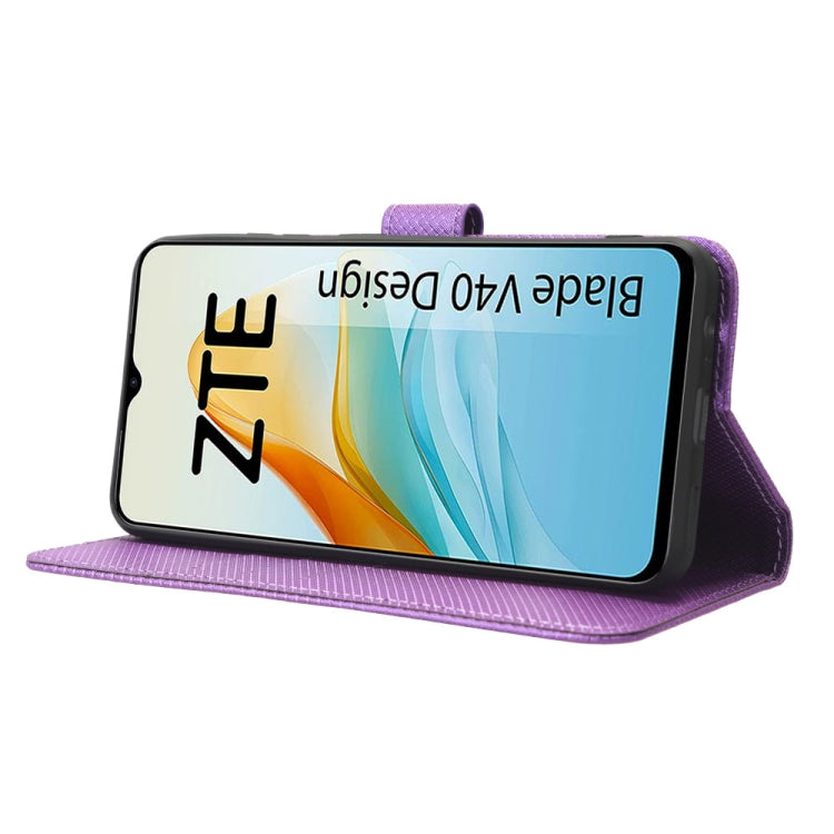 For ZTE Blade V40 Design Diamond Texture Leather Phone Case