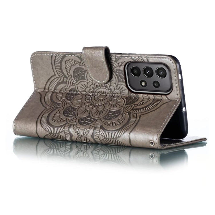 For Samsung Galaxy A24 5G Sun Mandala Embossing Pattern Phone Leather Case