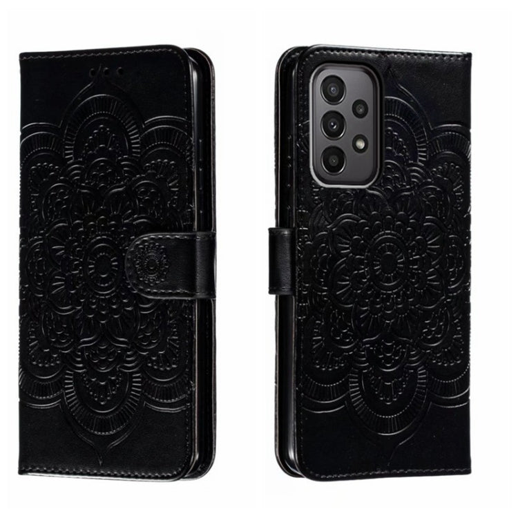 For Samsung Galaxy A24 5G Sun Mandala Embossing Pattern Phone Leather Case