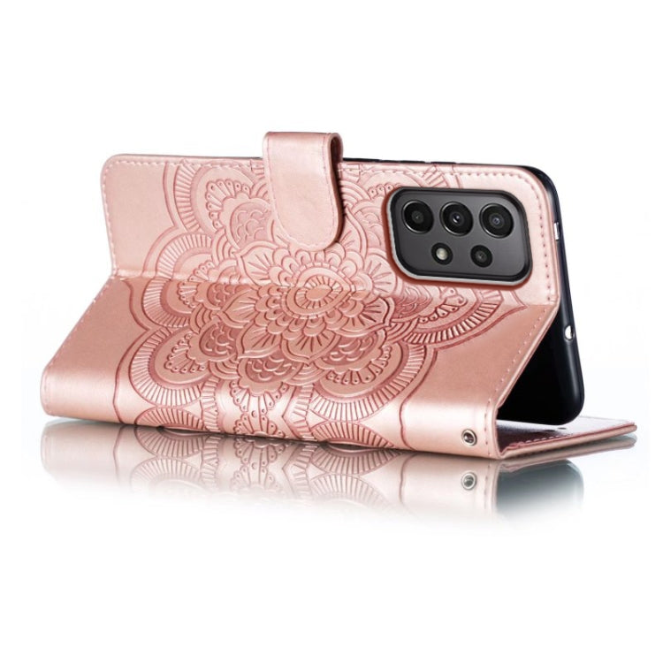 For Samsung Galaxy A24 5G Sun Mandala Embossing Pattern Phone Leather Case