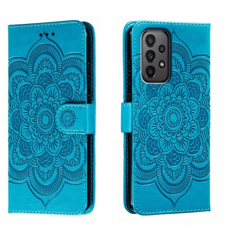 For Samsung Galaxy A24 5G Sun Mandala Embossing Pattern Phone Leather Case