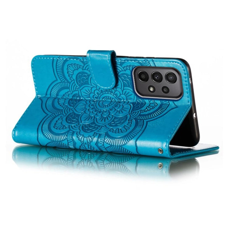 For Samsung Galaxy A24 5G Sun Mandala Embossing Pattern Phone Leather Case