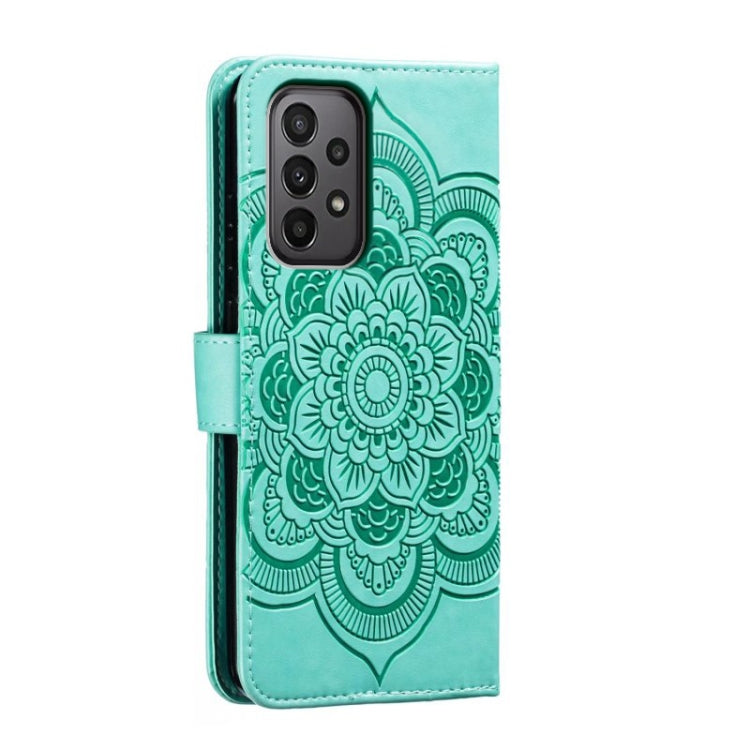 For Samsung Galaxy A24 5G Sun Mandala Embossing Pattern Phone Leather Case