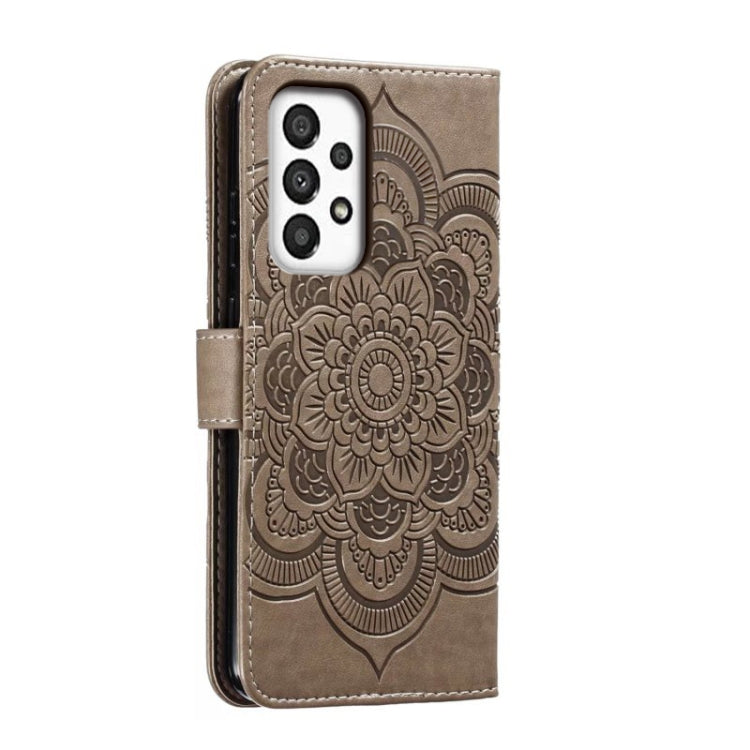 For Samsung Galaxy A34 5G Sun Mandala Embossing Pattern Phone Leather Case
